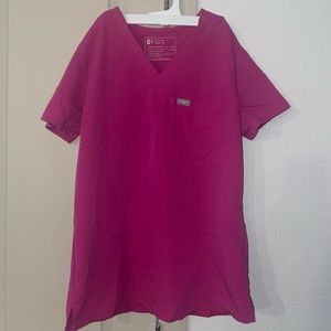 COPY - Fuchsia or pink Figs XS scrub top